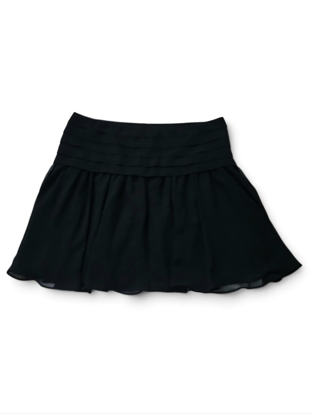 Express black chiffon drop-waist pleated mini skirt
